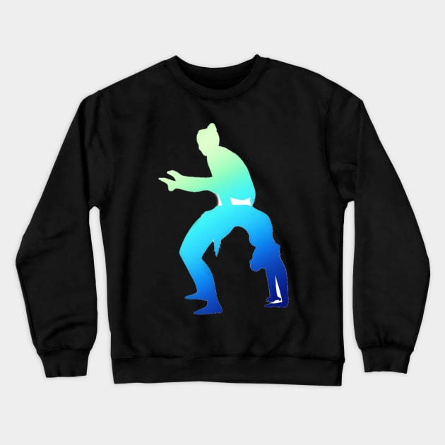 Copy of A women’s pair doing straddle on bridge Crewneck Sweatshirt by artsyreader